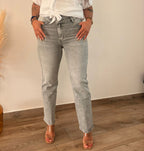 Jeans fermeture asymétrique gris