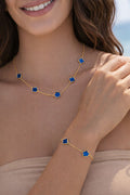 Parure Trèfle Bleu – Acier Inoxydable